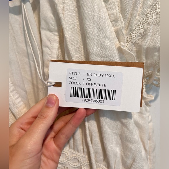 Hemant & Nandita Babydoll Lace Off White Cream Dress XS NWT - Picture 6 of 15